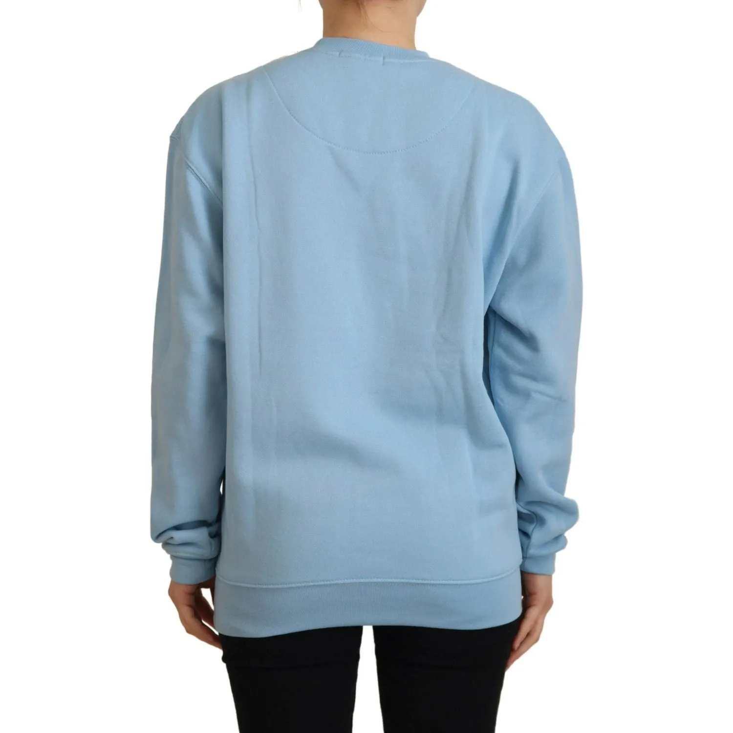 Philippe Model Elegant Light Blue Cotton Pullover Sweater