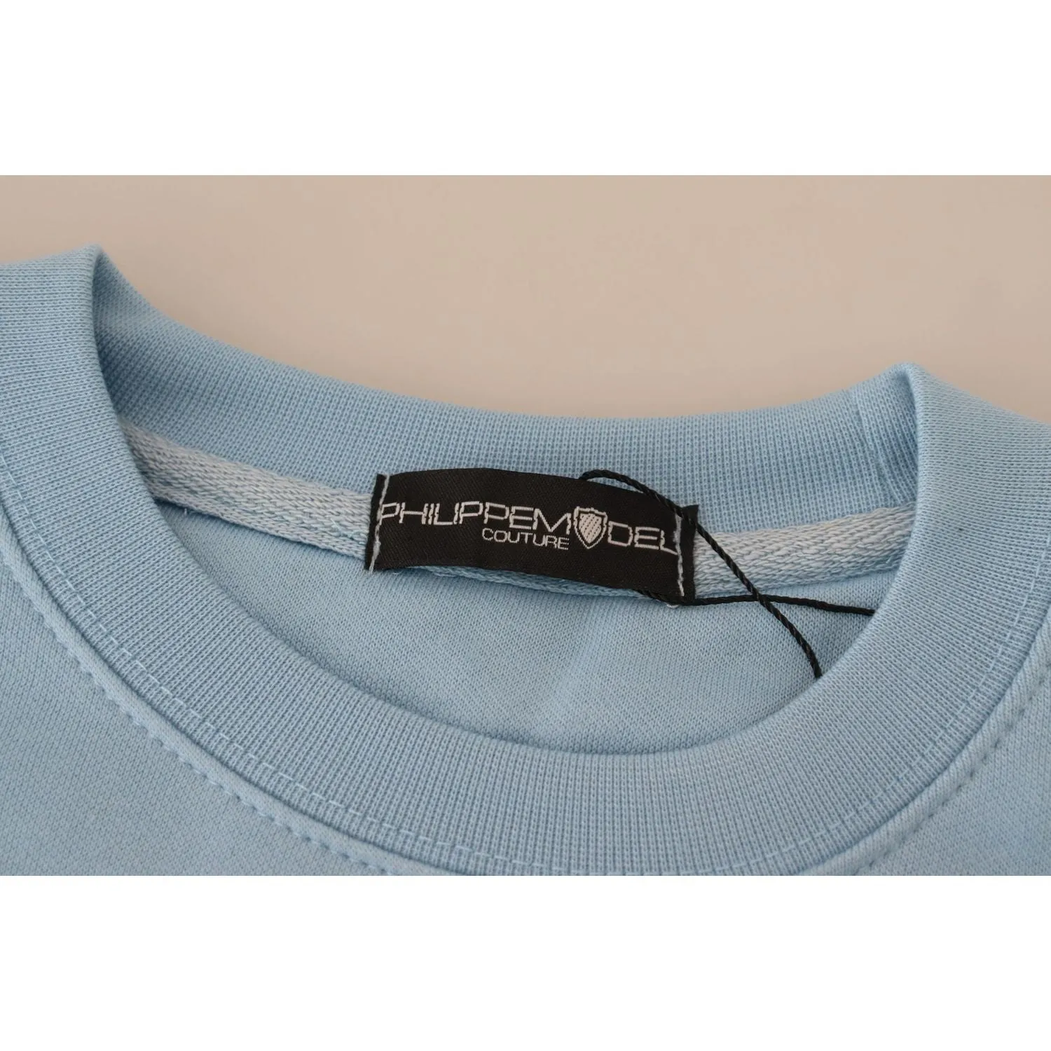 Philippe Model Elegant Light Blue Cotton Pullover Sweater