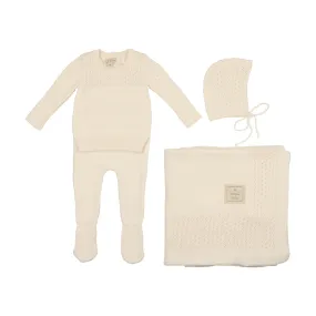 Precious Purl Knit Ensemble Layette Set