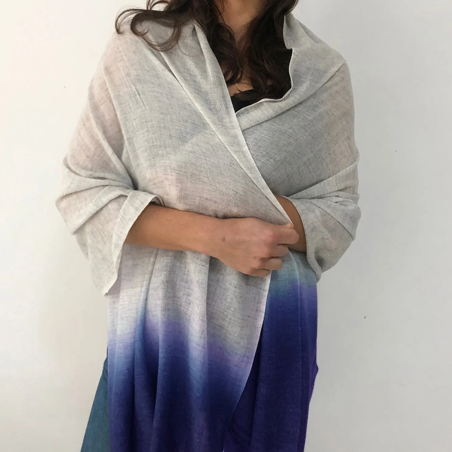 PURNA Dipdye Ombre Gift Wrapped Soft Merino Wool Scarf