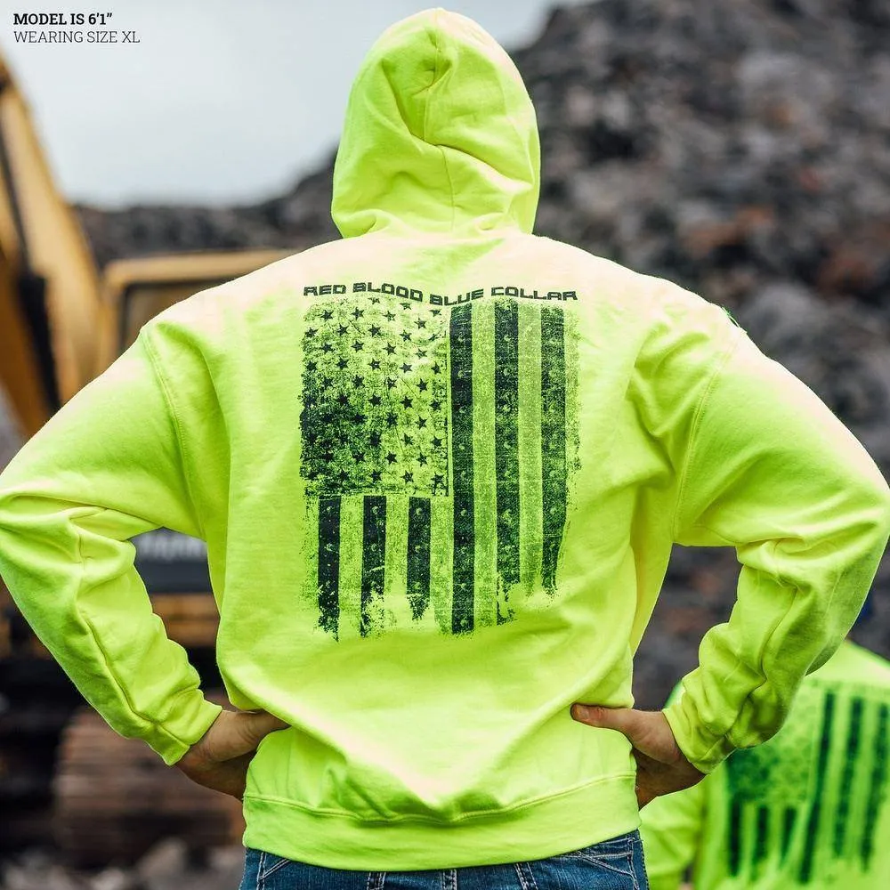 Red Blood Blue Collar®  Hoodie - Safety Green