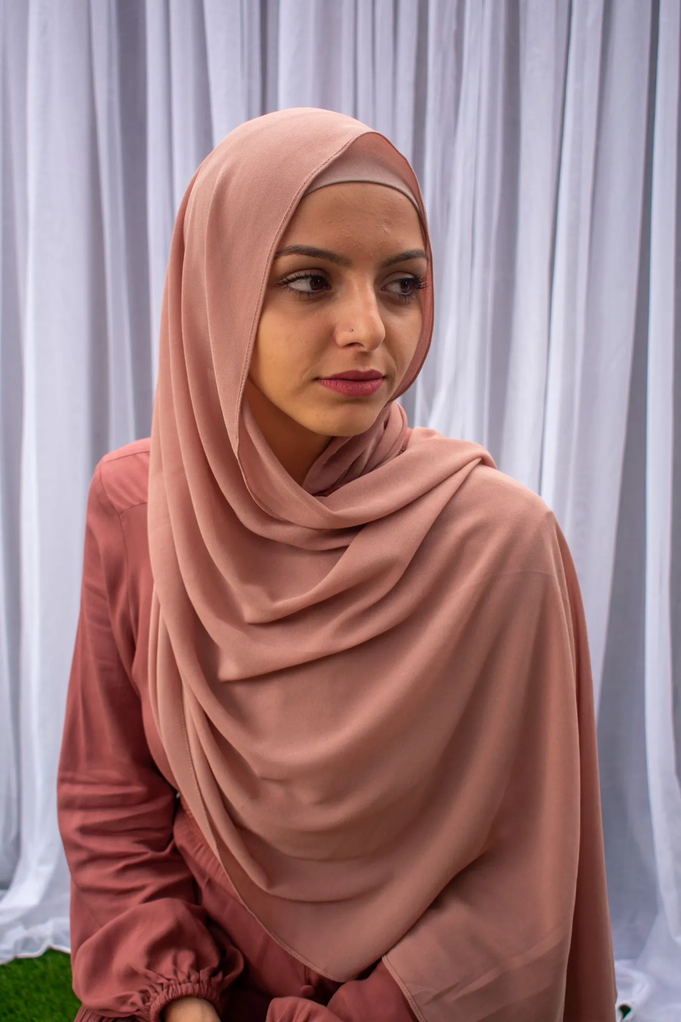 Salmon Chiffon Shawl