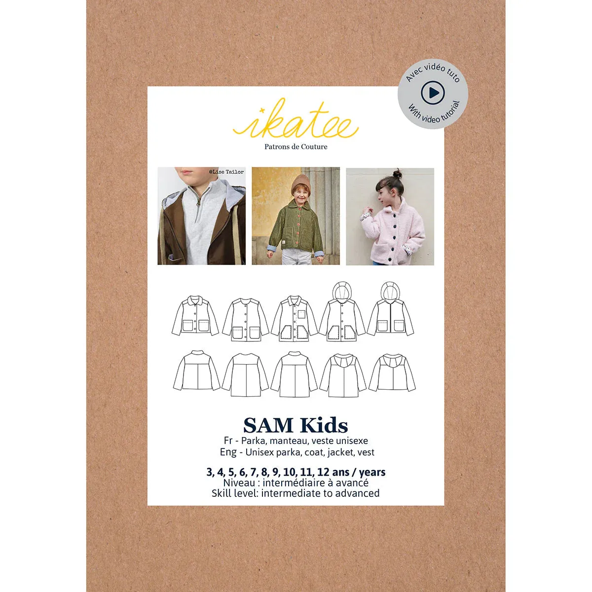 Sam Parka/Vest - Kids - Sewing Pattern | Ikatee