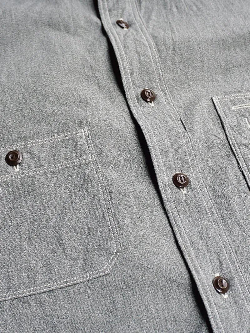 Samurai Jeans Twisted Green Heather Selvedge Chambray Shirt