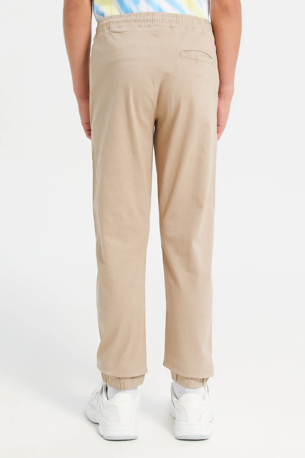 Senior Boys Beige Pull On Joggers