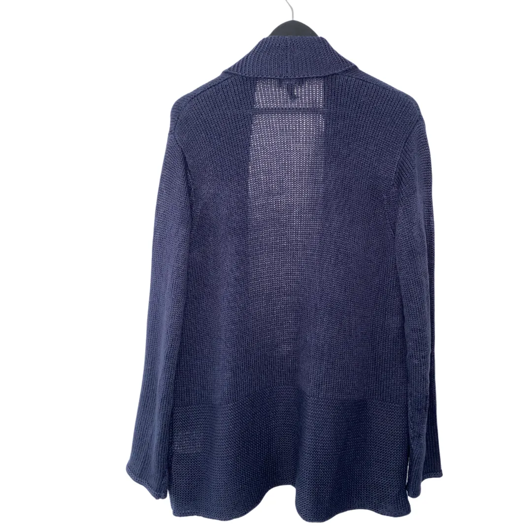 Shawl Collar Knitted Cardigan Navy SIZE S