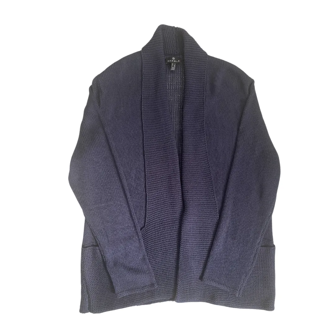 Shawl Collar Knitted Cardigan Navy SIZE S