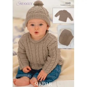 Sirdar Snuggly Baby and Children Patterns - 1648 Sweaters, Blanket, and Hat - PDF Download