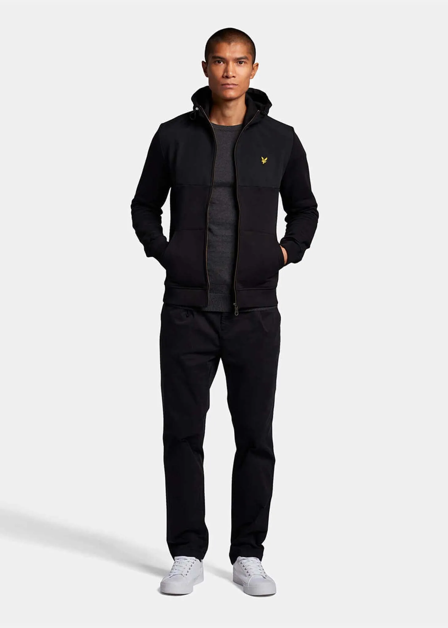 Softshell jersey zip hoodie - jet black