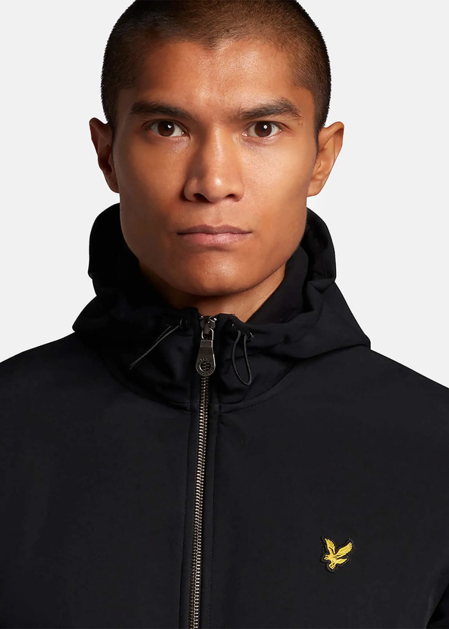 Softshell jersey zip hoodie - jet black