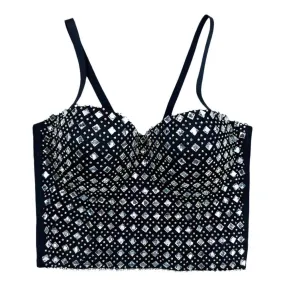 Spliced Diamonds Sexy Tank Tops For Women Square Collar Sleeveless Slimming Camisole Vests Female Fashion Clothing