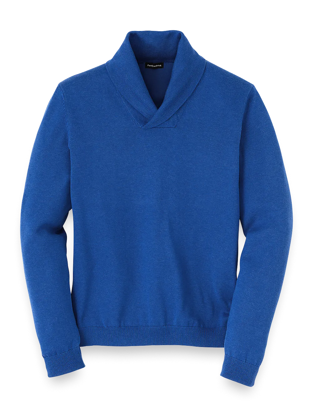 Supima Cotton Shawl Collar Sweater - Blue