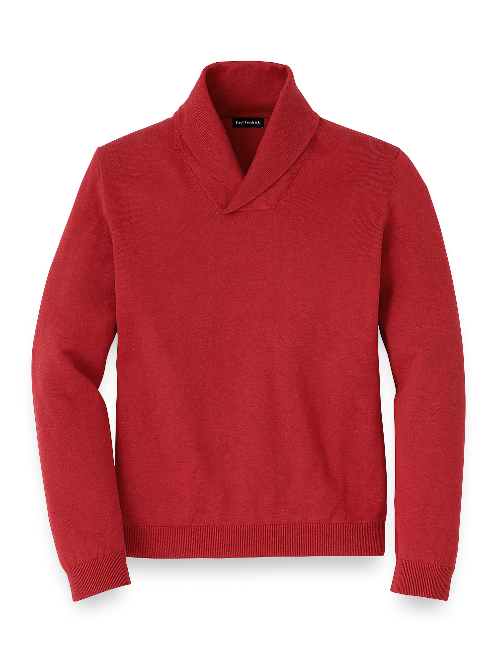 Supima Cotton Shawl Collar Sweater - Red