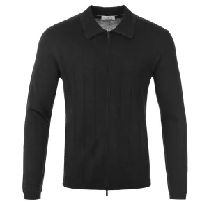 Thomas Maine Zip Thru Cardigan in Black