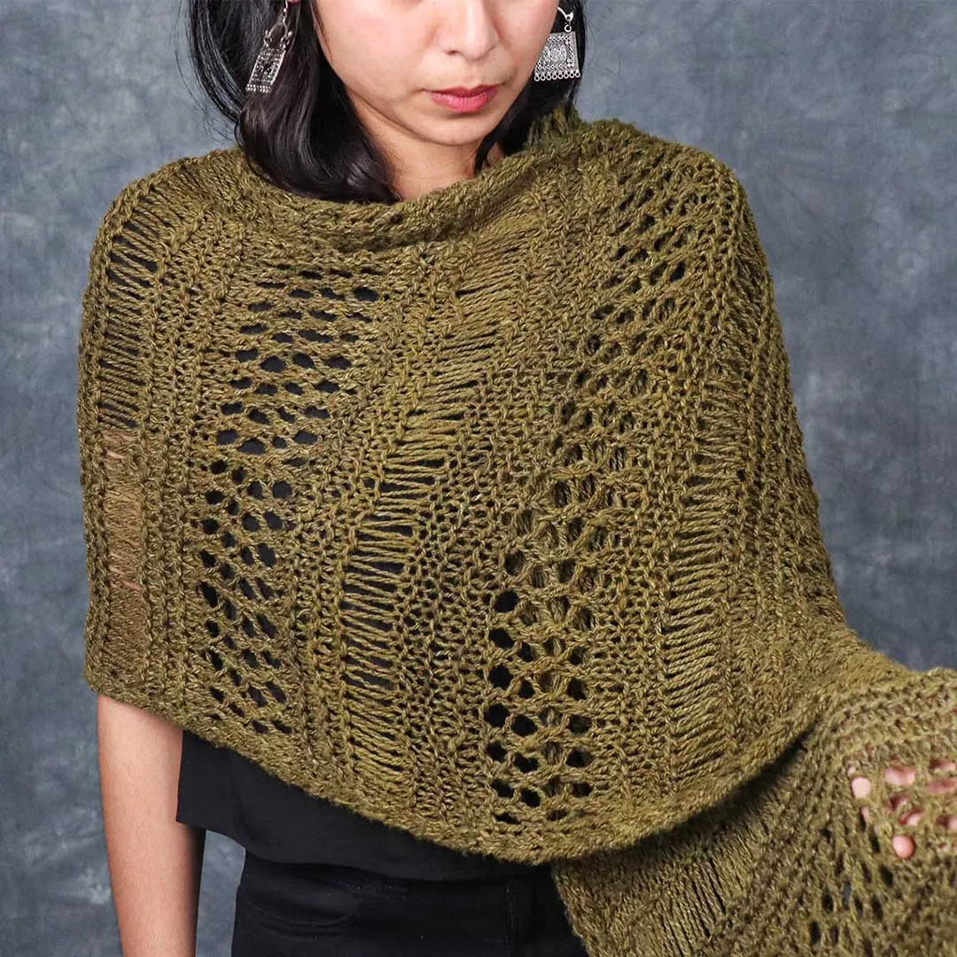 Turtle Green Shawl Knitting