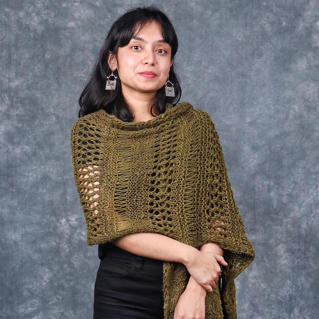 Turtle Green Shawl Knitting