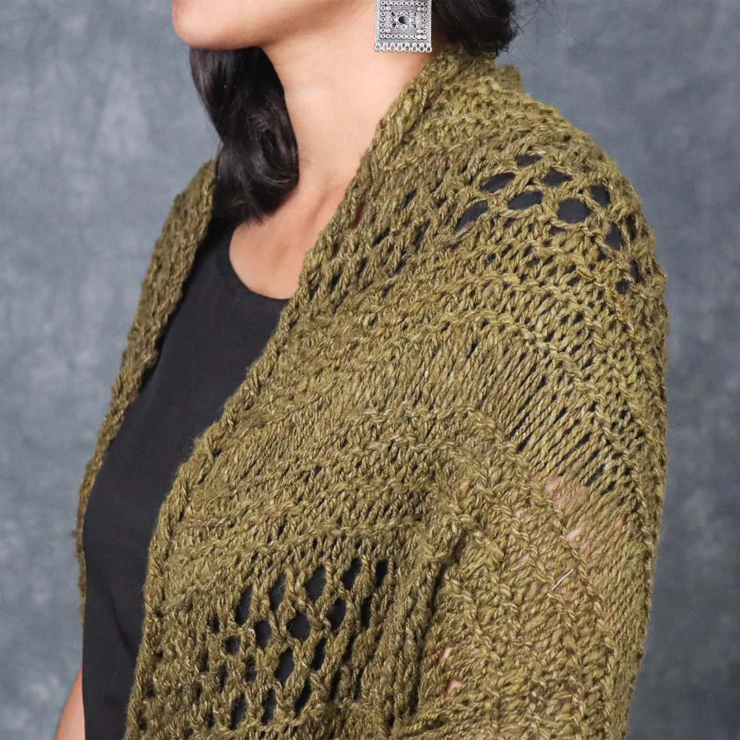 Turtle Green Shawl Knitting