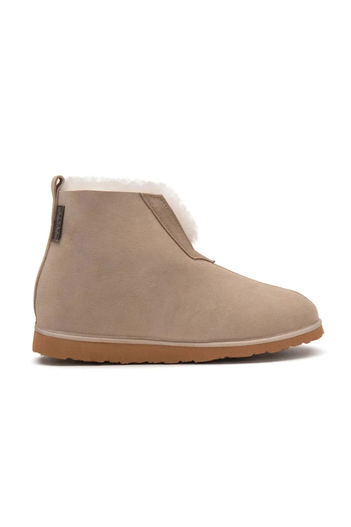 Unisex Fudnap 191200 Beige with Genuine Suede Fur Inside