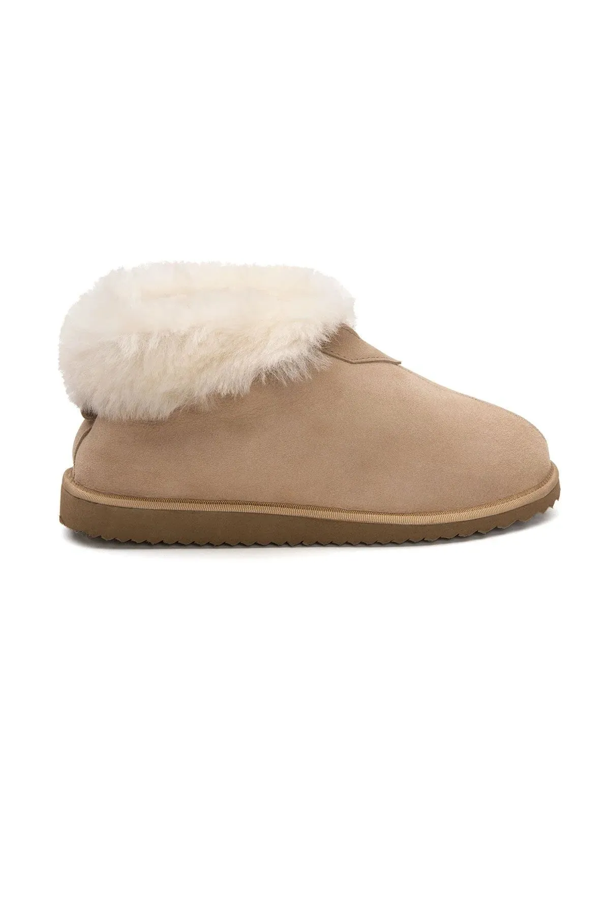 Unisex Fudnap 191200 Beige with Genuine Suede Fur Inside