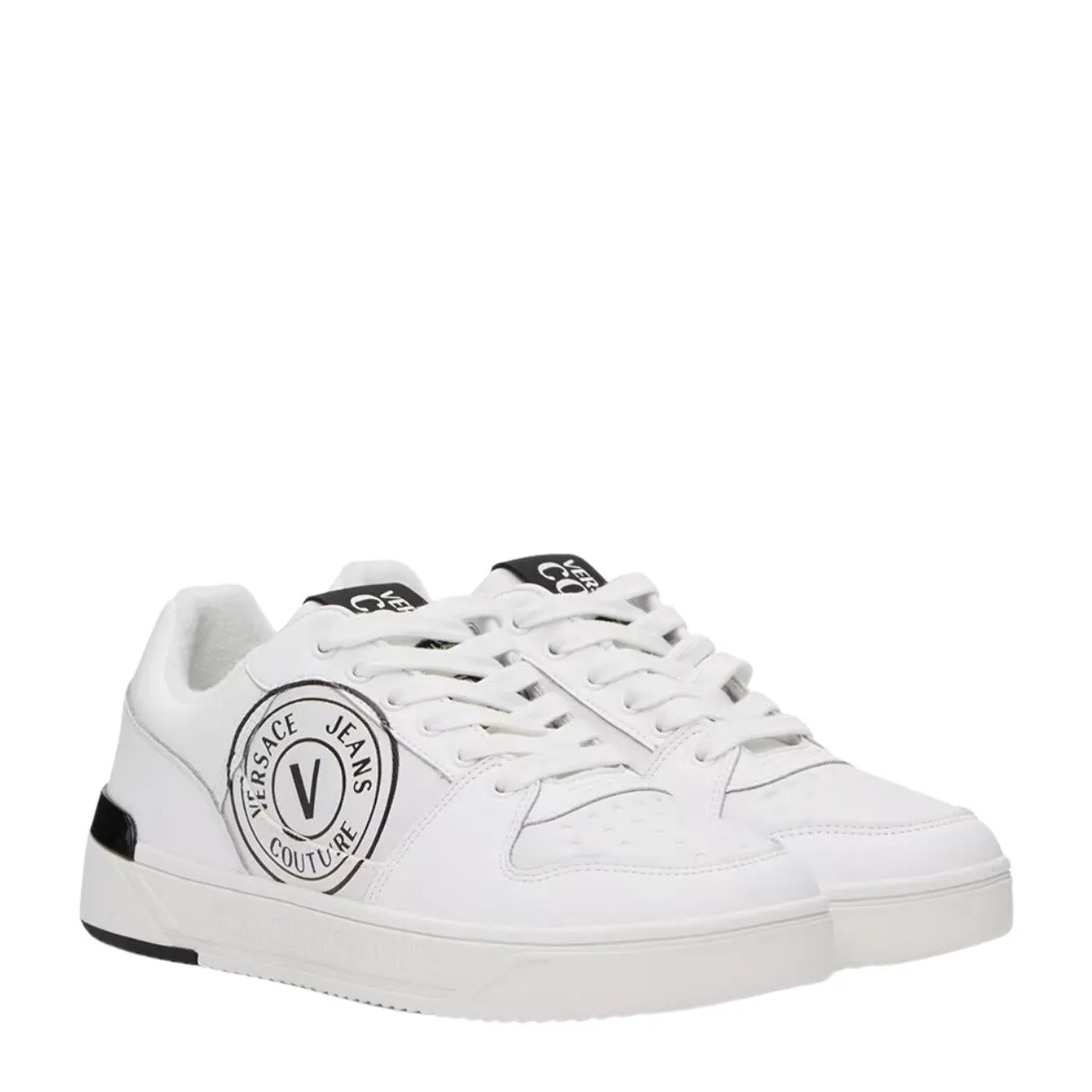 Versace Jeans Couture White Starlight Low Top Leather Trainers