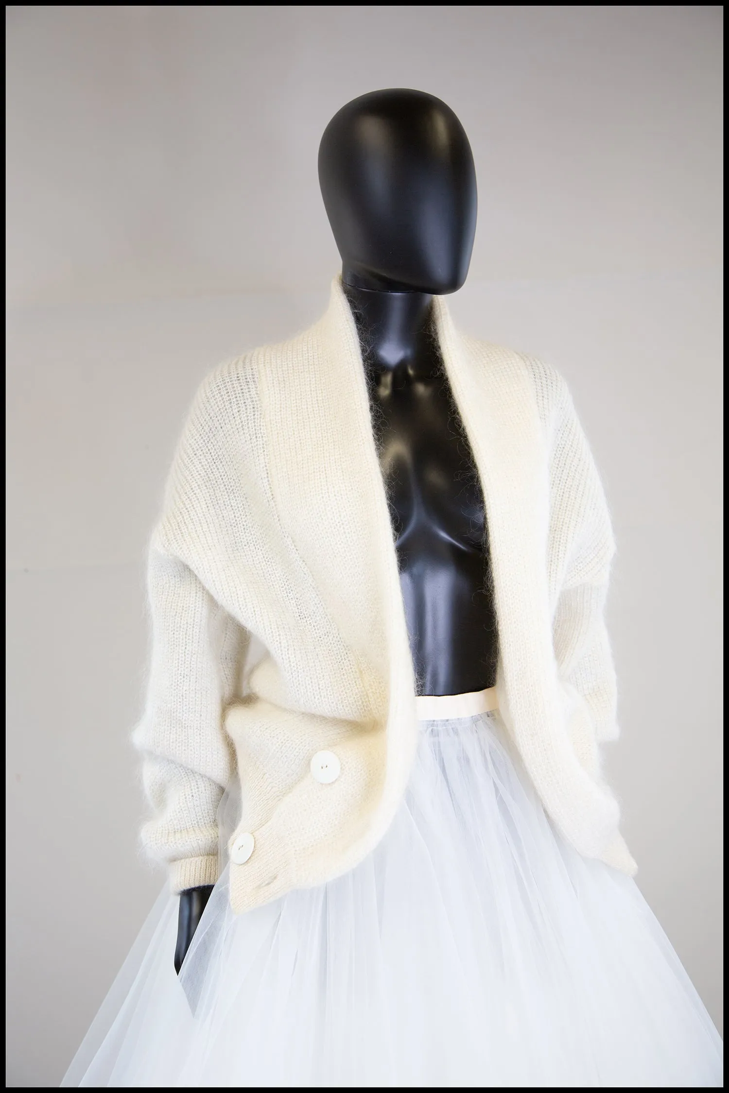 Vintage 1980s Cream Mohair Cardigan