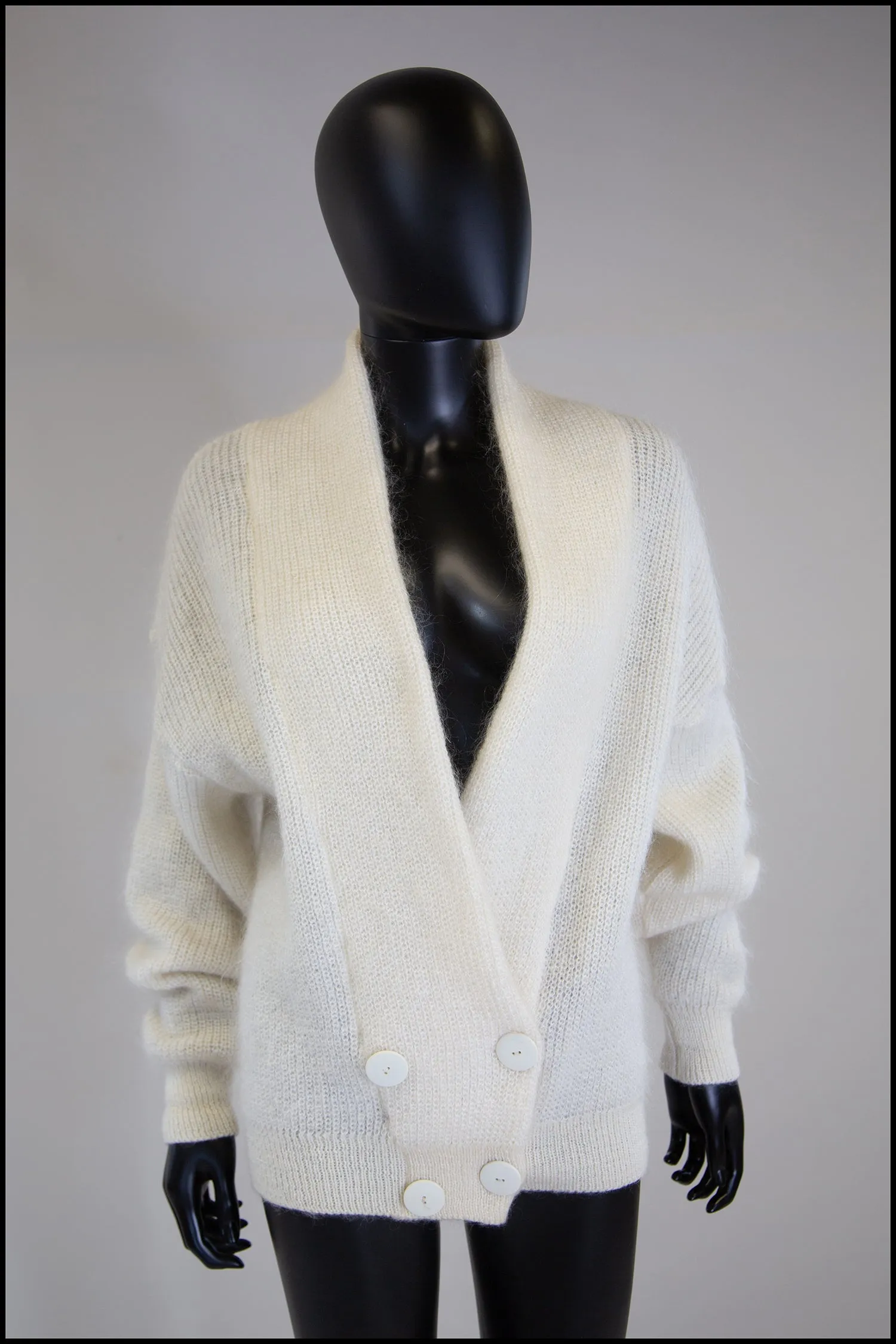 Vintage 1980s Cream Mohair Cardigan