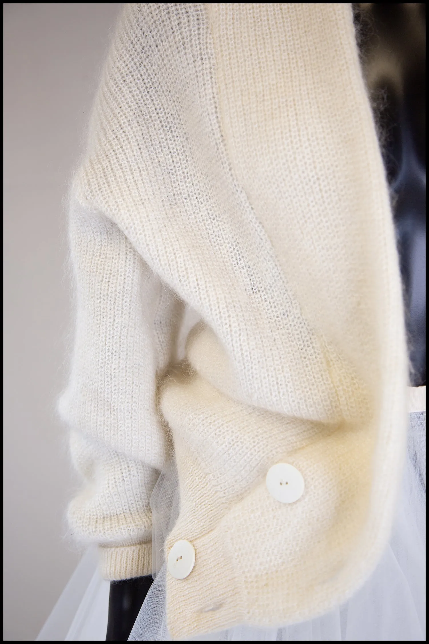 Vintage 1980s Cream Mohair Cardigan