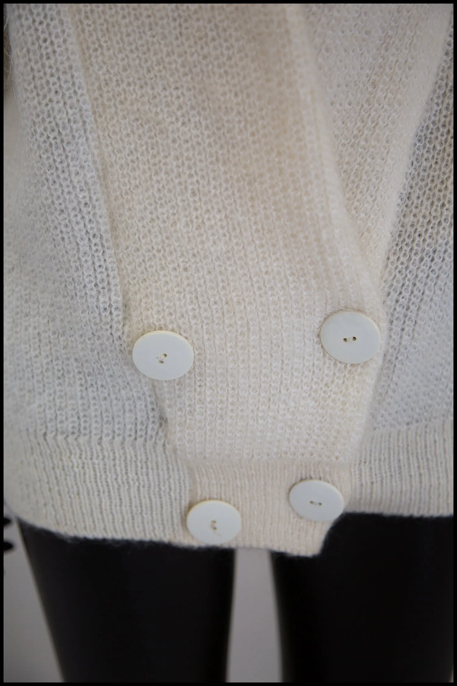 Vintage 1980s Cream Mohair Cardigan