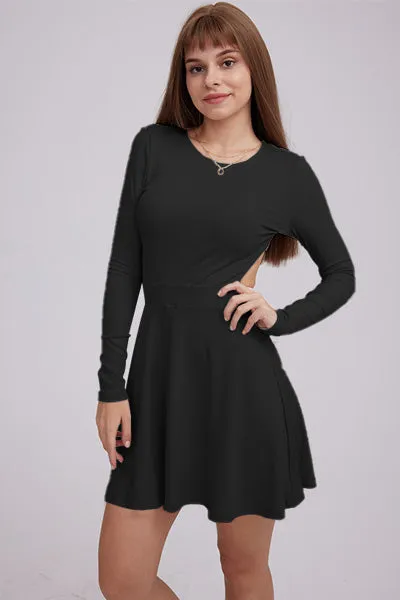 Waisted Backless Pullover Dress