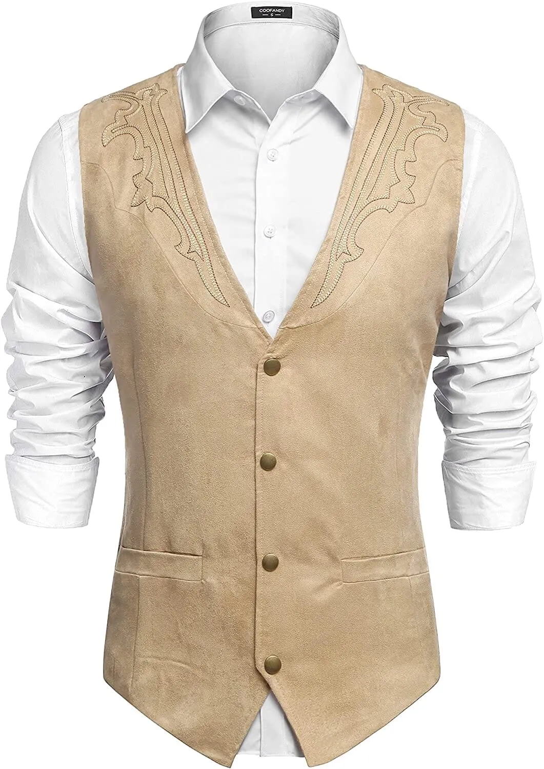 Western Suede Leather Vest Suit (US Only)