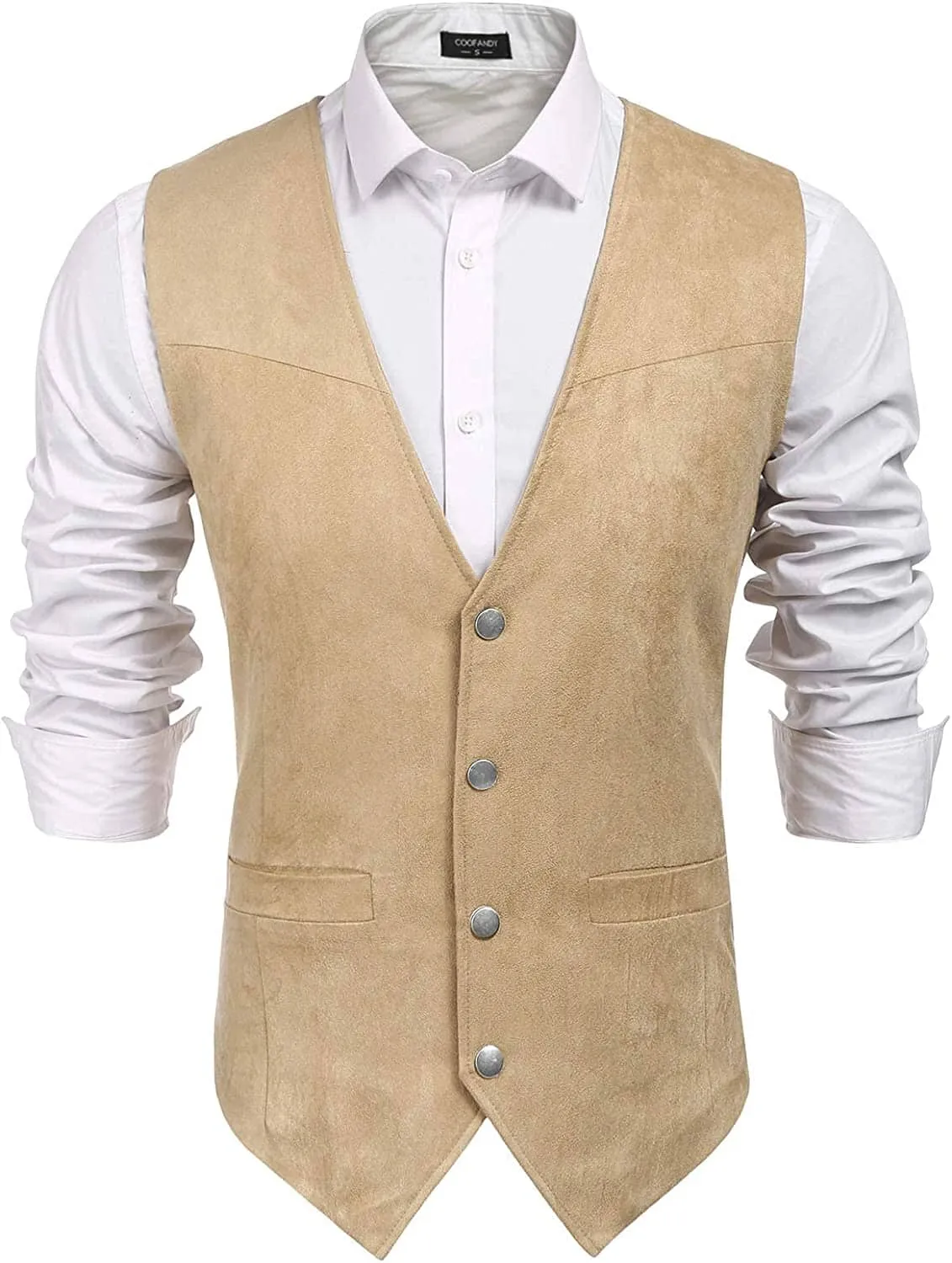 Western Suede Leather Vest Suit (US Only)