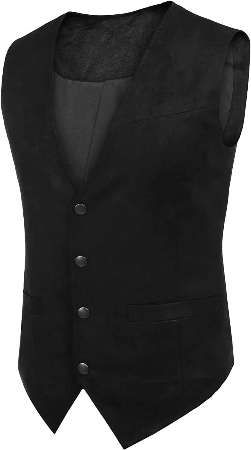 Western Suede Leather Vest Suit (US Only)