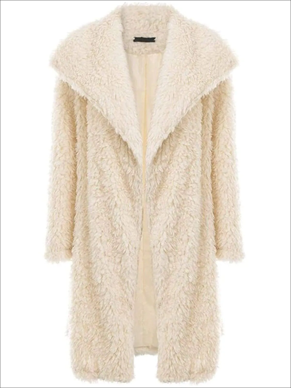 Women's Fashion Turn-Down Collar Faux Fur Coat